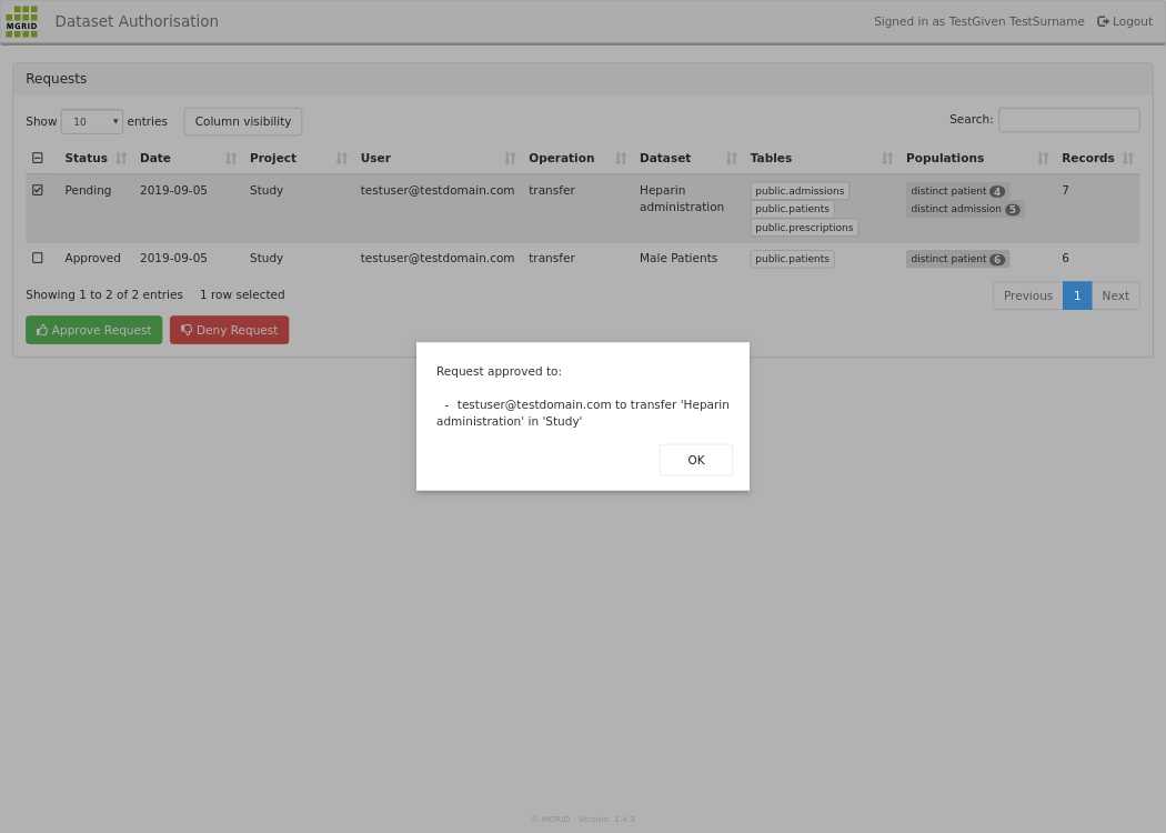 QueryBuilder - Approve Request