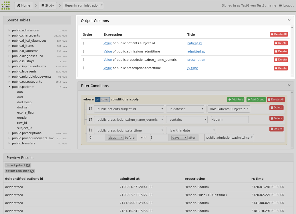 QueryBuilder - Query - Output Columns