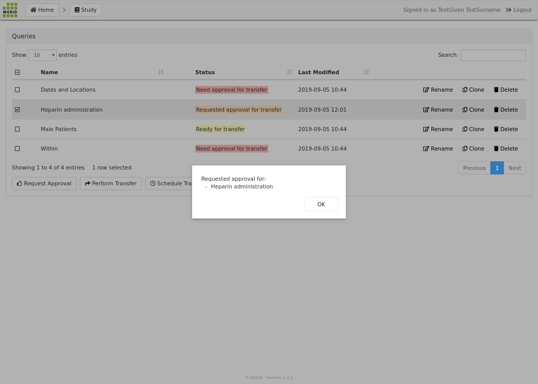 QueryBuilder - Request Approval