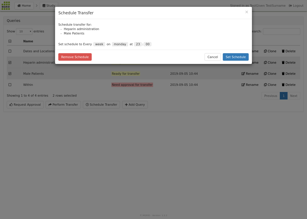 QueryBuilder - Schedule Execution